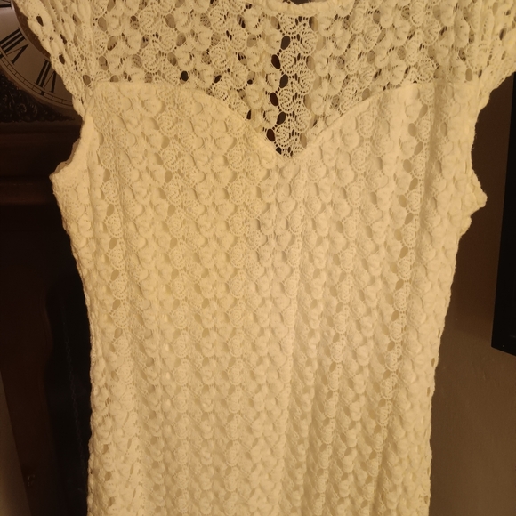 FOREVER 21 RETO STYLE CROCHETED MINI DRESS sz MED - Picture 7 of 11